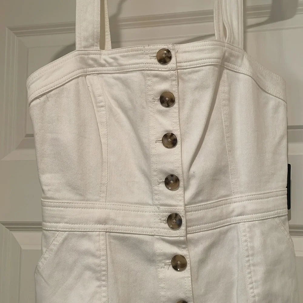 Express Elegant White Button-Down Dress - Picture 2 of 4
